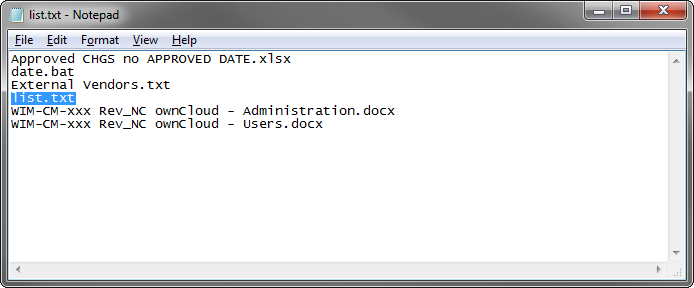 remove list.txt